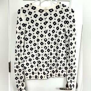Black & white patterned cardigan, sweater from loft, size small
